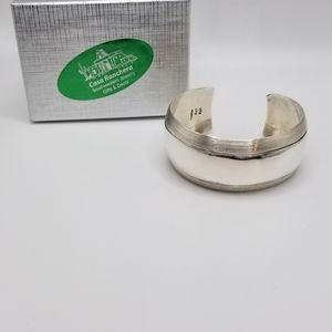 Vintage Sterling Silver 925 Cuff Bracelet Southwestern Unisex Signed JTE Mexico